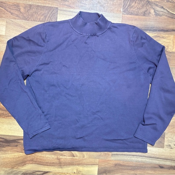 Pendleton Mock Neck Silk Blend Sweater Women’s Size XL Purple Office Business - Picture 1 of 6